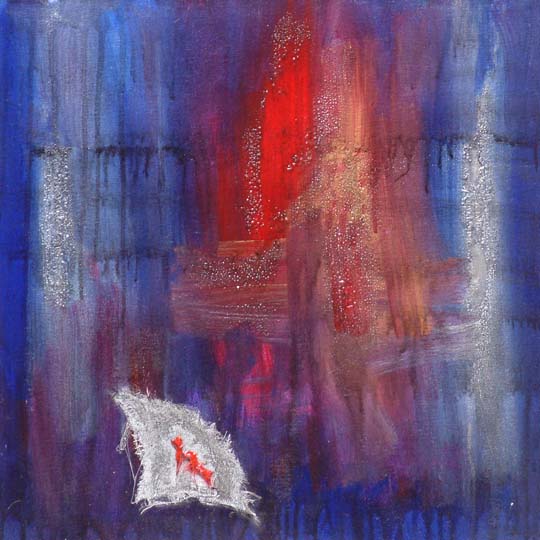 Blu--Rosso-Oro 23 Tecnica mista su Tela  50x50