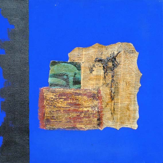 Blu-Rosso-Oro 12  Tecnica mista su Tela  45x45