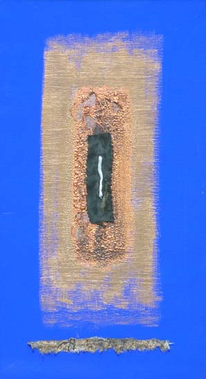 Blu-Rosso-Oro 8  Tecnica mista su Tela  25x45