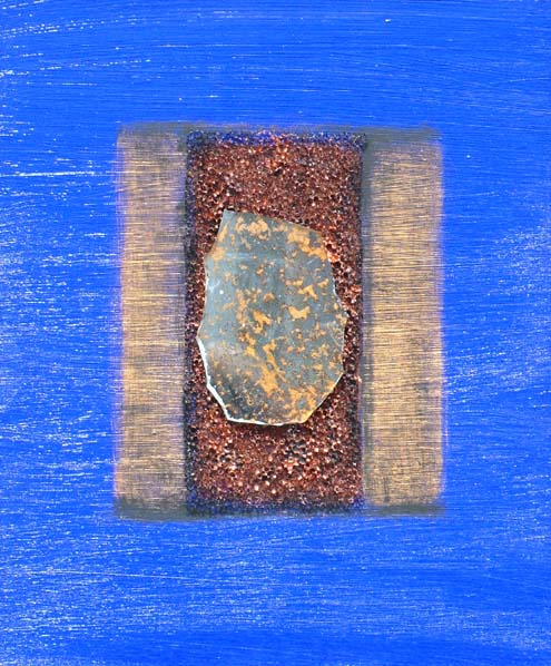 Blu-Rosso-Oro 6  Tecnica mista su Tela  25x30