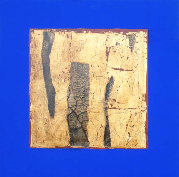 Blu-Rosso-Oro 4  Tecnica mista su Tela  70x70