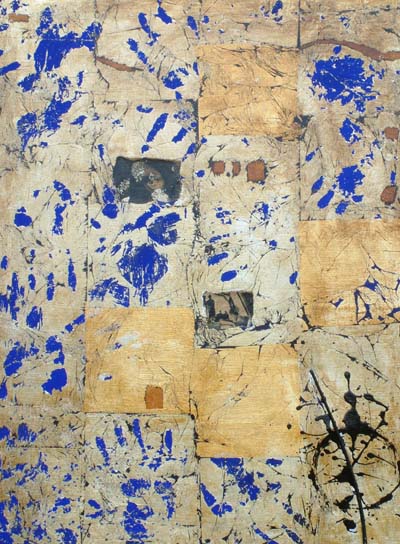 Blu--Rosso-Oro 19  Tecnica mista su Tela  60x80
