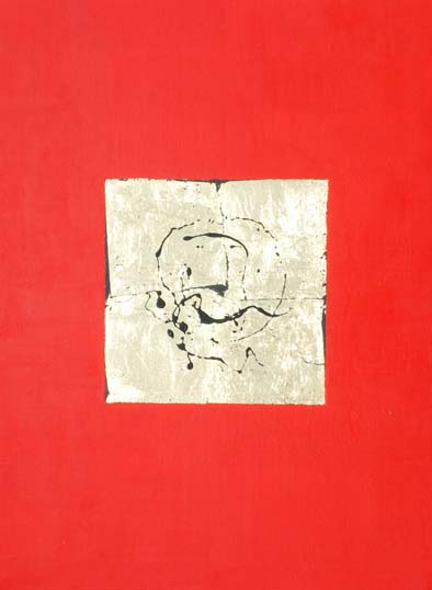Blu-Rosso-Oro 17  Tecnica mista su Tela  60x80