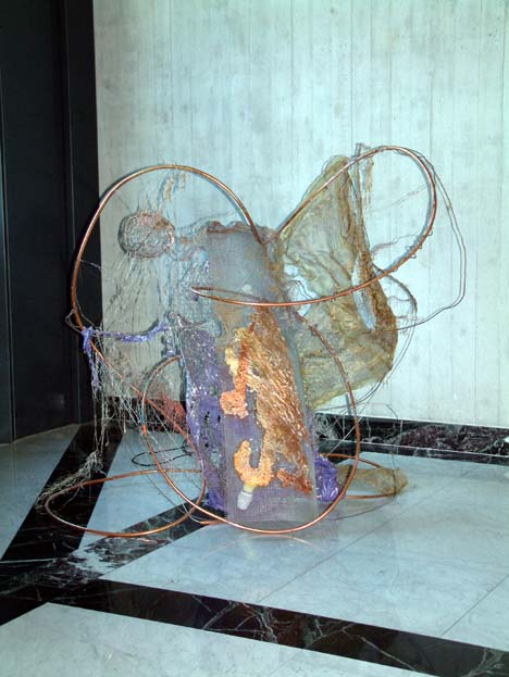 Installazione 10 Rame, rete metallica e cartapesta 120x120x70
