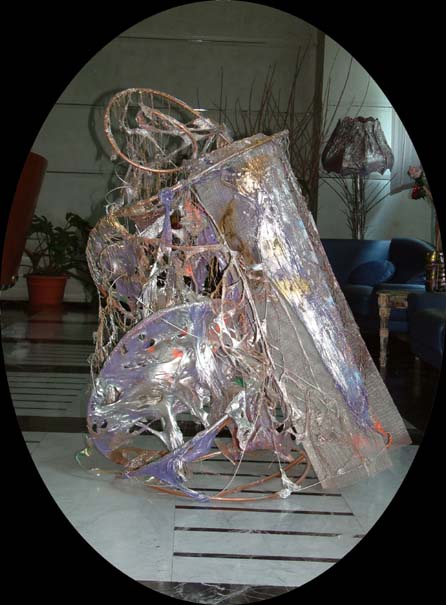Installazione 13 Rame, rete metallica e plastica 120x80x60
