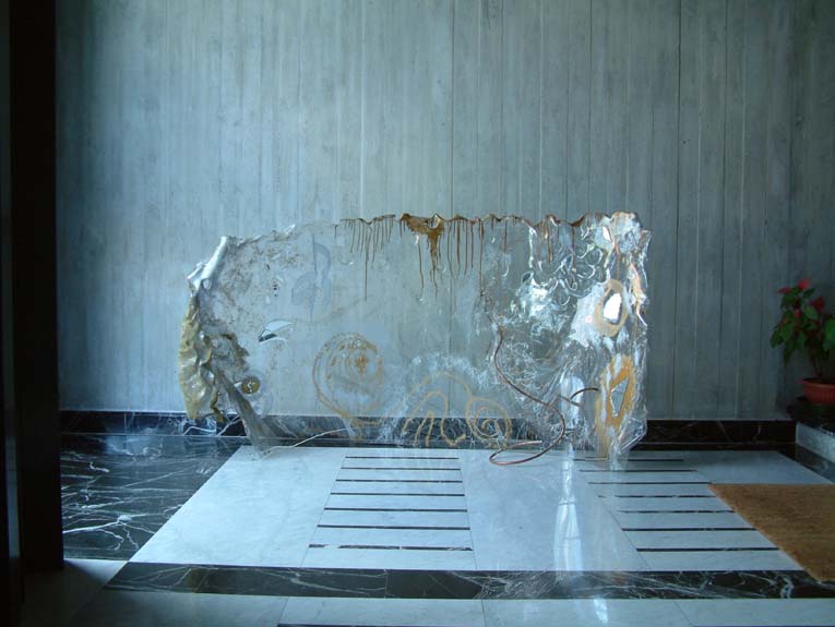 Installazione 4 Plexiglas,specchi e rame  100x170x60