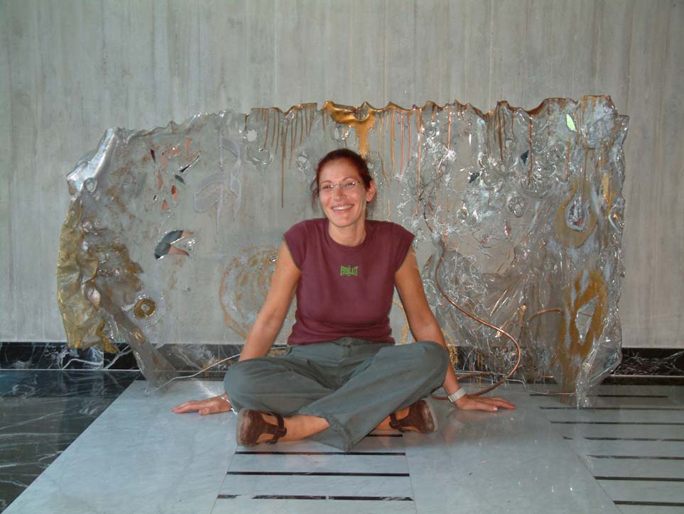 Installazione 2 Plexiglas,specchi e rame  con Lucia 100x170x60
