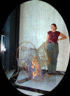 Installazione 7 Rame, rete metallica e cartapesta con Lucia 120x120x70